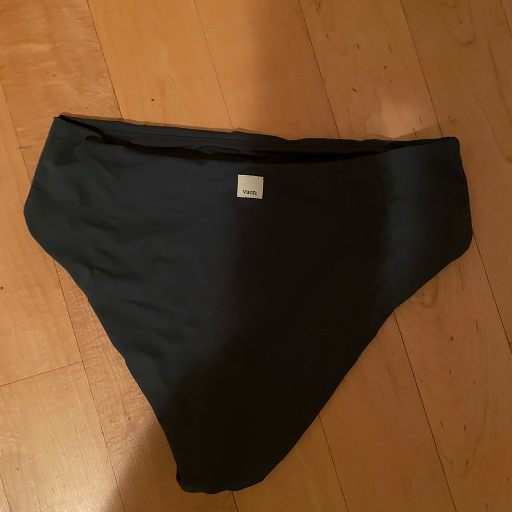 VIORI High-Waisted Bikini Bottom, dark green